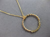 .26CT DIAMOND 14KT YELLOW GOLD 3D ROUND BEZEL CIRCLE OF LIFE ROPE FUN NECKLACE