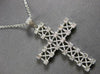 ESTATE LARGE 1.0CT DIAMOND 14KT WHITE GOLD ROUND CROSS MULTI X FLOATING PENDANT