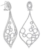 LARGE 2.72CT DIAMOND 14KT WHITE GOLD MULTI CIRCULAR TEAR DROP HANGING EARRINGS