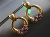 LARGE 4.80CT DIAMOND & AAA AMETHYST 18KT ROSE GOLD 3D CIRCULAR HANGING EARRINGS