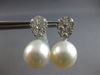 ESTATE LARGE 1.87CT DIAMOND & AAA SOUTH SEA PEARL 18KT WHITE GOLD 3D HANGING EARRINGS