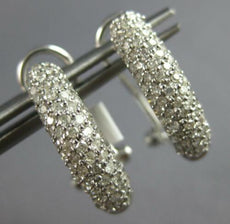 .52CT DIAMOND 14KT WHITE GOLD MULTI ROW PAVE UMBRELLA CLIP ON HANGING EARRINGS