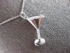 ESTATE .05CT DIAMOND 14KT WHITE GOLD 3D CLASSIC MARTINI FUN FLOATING PENDANT