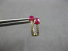 1.03CT DIAMOND & AAA RUBY 14KT YELLOW GOLD 3D PEAR SHAPE & ROUND HUGGIE EARRINGS