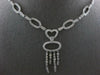 1.59CT DIAMOND 14KT WHITE GOLD 3D HEART CHANDELIER SEMI ETERNITY LARIAT NECKLACE