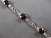 7.67CT DIAMOND & AAA GARNET 14KT WHITE GOLD 3D CUSHION & ROUND TENNIS BRACELET