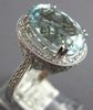 LARGE 7.23CT DIAMOND & AAA AQUAMARINE 18KT WHITE GOLD FILIGREE ENGAGEMENT RING