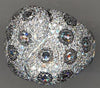 ESTATE 3.25CT WHITE & ROSE CUT DIAMOND 18K WHITE GOLD 3D MULTI ROW PAVE FUN RING