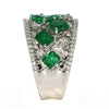 WIDE 2.76CT DIAMOND & AAA EMERALD 18K WHITE GOLD SQUARE & ROUND ANNIVERSARY RING