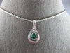 .91CT DIAMOND & AAA EMERALD 18KT WHITE GOLD PEAR SHAPE & ROUND FLOATING PENDANT