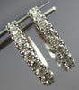 ESTATE .84CT DIAMOND 14KT WHITE GOLD CLASSIC ROUND OVAL HUGGIE HANGING EARRINGS