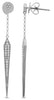 LONG .21CT DIAMOND 14KT WHITE GOLD 3D ELONGATED KITE SHAPE GEOMETRICAL EARRINGS