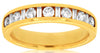 .60CT DIAMOND 14KT YELLOW GOLD CLASSIC ROUND & BAGUETTE CHANNEL ANNIVERSARY RING