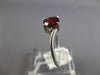 1.17CT DIAMOND & AAA GARNET 14KT WHITE GOLD 3D CUSHION & ROUND 3 STONE LOVE RING