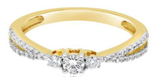 .28CT DIAMOND 14KT YELLOW GOLD SOLITAIRE SEMI ETERNITY FILIGREE ENGAGEMENT RING