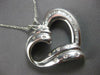 ESTATE EXTRA LARGE 1.26CT DIAMOND 14KT WHITE GOLD 3D OPEN HEART FLOATING PENDANT