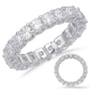 ESTATE 4.08CT DIAMOND 14KT WHITE GOLD CLASSIC CUSHION ETERNITY ANNIVERSARY RING