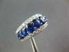 ESTATE WIDE 3.50CT DIAMOND & AAA SAPPHIRE 18KT WHITE GOLD OVAL ANNIVERSARY RING