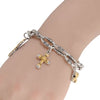 ESTATE LARGE 18KT YELLOW GOLD & 925 SILVER MULTI CROSS BY THE YARD FUN BRACELET