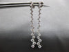 ESTATE 1.50CT DIAMOND 18K WHITE GOLD CRISS CROSS CHANDELIER FUN HANGING EARRINGS
