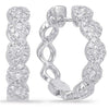 ESTATE .57CT DIAMOND 14KT WHITE GOLD CLASSIC INFINITY LOVE HOOP HANGING EARRINGS