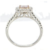 .84CT WHITE & PINK DIAMOND 18KT WHITE & ROSE GOLD PRINCESS HALO ENGAGEMENT RING