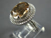 ESTATE LARGE 7.62CT DIAMOND & AAA CHAMPAGNE TOPAZ 14K WHITE GOLD ENGAGEMENT RING