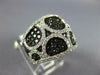 ESTATE 1.76CT WHITE & BLACK DIAMOND 18KT WHITE GOLD MULTI ROW CIRCULAR FUN RING