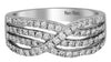 WIDE .71CT DIAMOND 18KT WHITE GOLD 3D MULTI ROW CRISS CROSS INFINITY LOVE RING