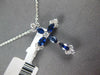 .61CT DIAMOND & AAA SAPPHIRE 18KT WHITE GOLD 3D MARQUISE & ROUND CROSS PENDANT