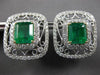 GIA EXTRA LARGE 10.25CT DIAMOND & AAA EMERALD 18K TWO TONE GOLD CLIP ON EARRINGS