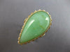 ANTIQUE EXTRA LARGE AAA JADE 14K YELLOW GOLD PEAR SHAPE FILIGREE FUN RING #27610
