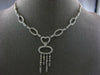 1.59CT DIAMOND 14KT WHITE GOLD 3D HEART CHANDELIER SEMI ETERNITY LARIAT NECKLACE