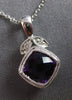 .83CT DIAMOND & AAA AMETHYST 14KT WHITE GOLD 3D CUSHION & ROUND FLOATING PENDANT