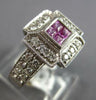 .79CT DIAMOND & AAA PINK SAPPHIRE 18KT WHITE GOLD 3D PRINCESS & ROUND CROSS RING