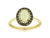 .78CT WHITE & MOCHA DIAMOND & AAA OPAL 14KT YELLOW GOLD 3D ROUND & OVAL FUN RING
