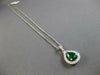 .91CT DIAMOND & AAA EMERALD 18KT WHITE GOLD PEAR SHAPE & ROUND FLOATING PENDANT
