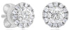 ESTATE .54CT DIAMOND 14KT WHITE GOLD ROUND CLASSIC SOLITAIRE HALO STUD EARRINGS