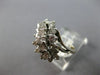 LARGE .90CT DIAMOND 14KT WHITE GOLD CLUSTER 3 ROW DIAGONAL FUN ANNIVERSARY RING