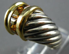 1.26CT AAA CITRINE 14K YELLOW GOLD & 925 SILVER DAVID YURMAN PRINCESS RING 27026