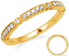 ESTATE .17CT DIAMOND 14K YELLOW GOLD ROUND PAVE BEZEL FILIGREE MILGRAIN FUN RING