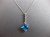 1.41CT DIAMOND & AAA BLUE TOPAZ 14KT GOLD 3D PRINCESS & ROUND FLOATING PENDANT