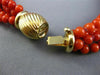 ESTATE LARGE AAA NATURAL CORAL 14KT YELLOW GOLD MULTI STRAND BEAD NECKLACE 25638