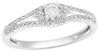 ESTATE .27CT DIAMOND 14KT WHITE GOLD 3D CLASSIC 2 ROW FLORAL ENGAGEMENT RING