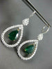 EXTRA LARGE 10.16CT DIAMOND & AAA EMERALD 18KT TWO TONE GOLD 3D HANGING EARRINGS