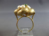 ANTIQUE LARGE .14CT AAA EMERALD & SOUTH SEA PEARL 14KT YELLOW GOLD RING #28100