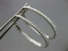 ESTATE LARGE 1.02CT DIAMOND 14K WHITE GOLD INSIDE OUT OVAL HOOP HANGING EARRINGS
