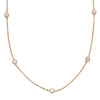 .30CT DIAMOND 14KT ROSE GOLD 3D CLASSIC ROUND BY THE YARD BEZEL LOVE NECKLACE