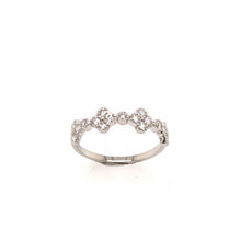 .38CT DIAMOND 18KT WHITE GOLD 3D MULTI FLOWER FILIGREE MILGRAIN ANNIVERSARY RING