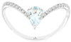 .49CT DIAMOND & AAA AQUAMARINE 14KT WHITE GOLD PEAR SHAPE V SHAPE BUTTERFLY RING